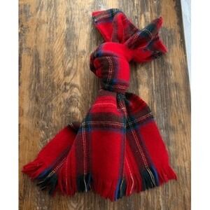 Pendleton Wool Scarf Red Plaid Tartan‎ Fringe Unisex Warm Classic Winter